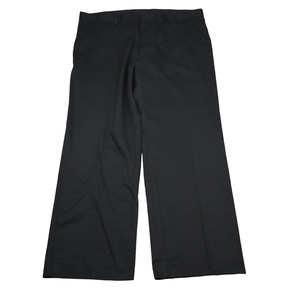 John Henry Pants Mens 40 Black Dress Pants Mid Rise Button Pocket Flat Front Zip